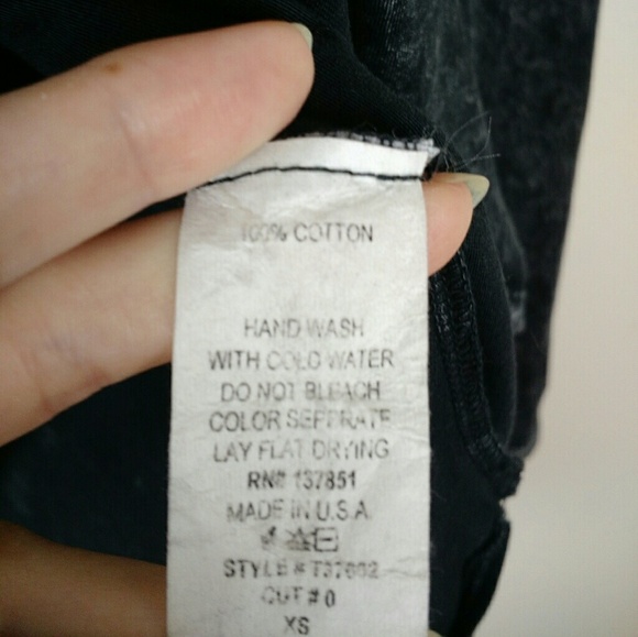 Gaze Acid Wash Side Tie Knot Top Grey XS - Picture 5 of 5